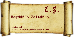 Bogdán Zoltán névjegykártya