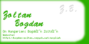 zoltan bogdan business card